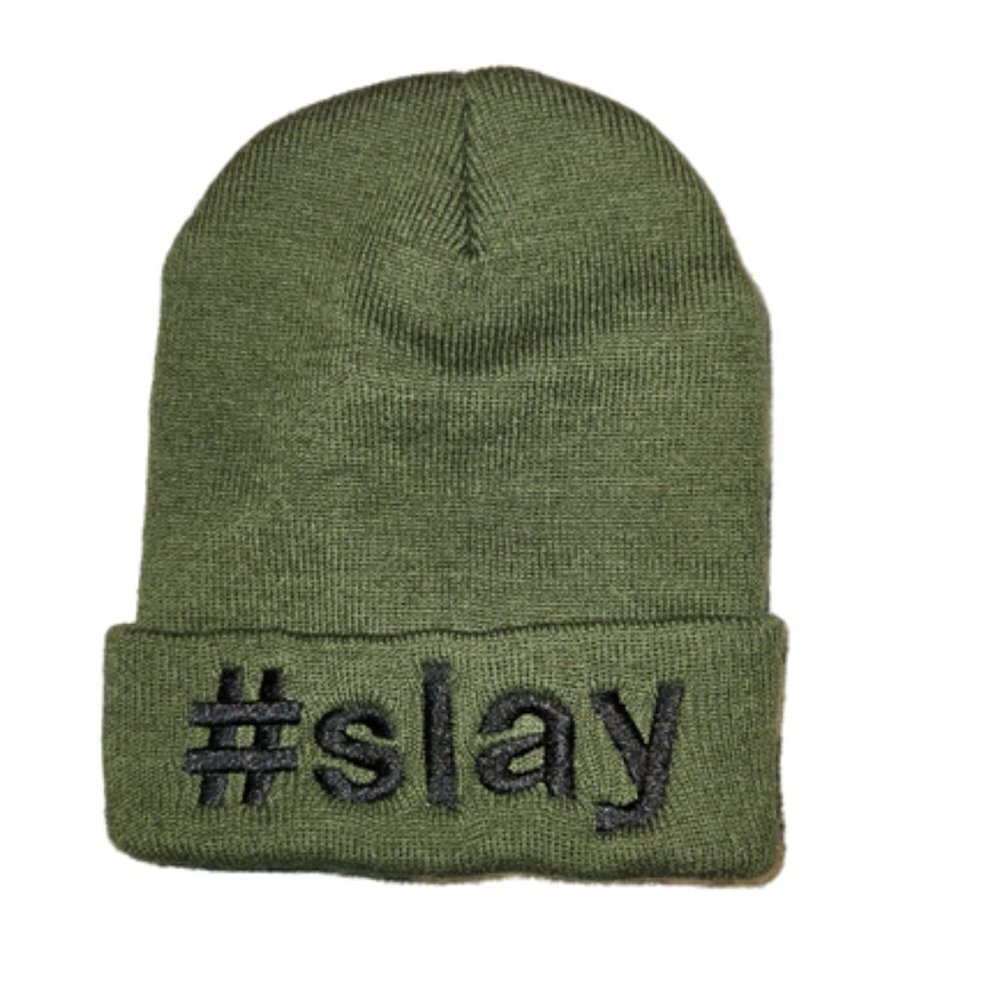 #SLAY Army Green Beanie One Size No Brand